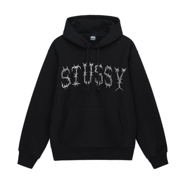 STUSSY - BARB HOODIE BLACK FRONT