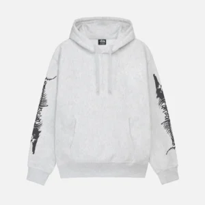 STUSSY - BARRACUDA HOODIE- GREY FRONT