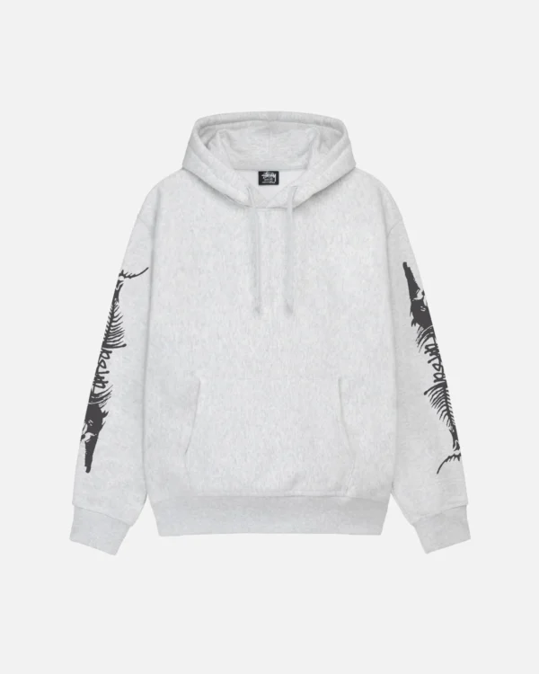 STUSSY - BARRACUDA HOODIE- GREY FRONT