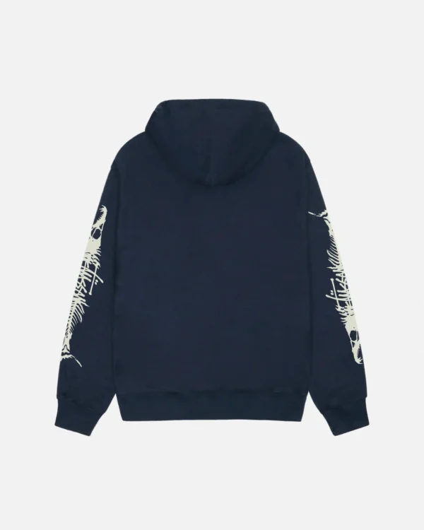 STUSSY - BARRACUDA HOODIE- NAVY BACK