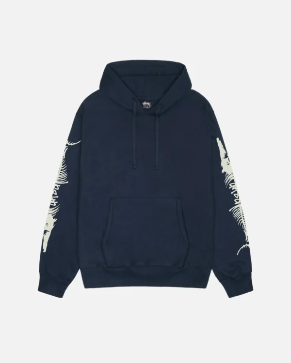 STUSSY - BARRACUDA HOODIE- NAVY FRONT