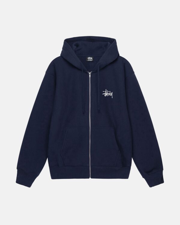 STUSSY - BASIC STÜSSY ZIP HOODIE FRONT
