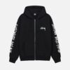 STUSSY - BIG CITIES ZIP HOODIE BLACK FRONT