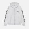 STUSSY - BIG CITIES ZIP HOODIE WHITE FRONT