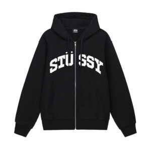 STUSSY - BLOCK SPORT ZIP HOODIE BLACK FRONT