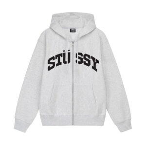 STUSSY - BLOCK SPORT ZIP HOODIE GREY FRONT