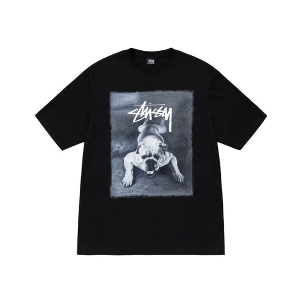 STUSSY - BULLDOG TEE BLACK FRONT