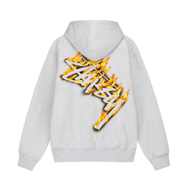STUSSY - BURNING STOCK ZIP HOODIE BACK