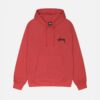 STUSSY - CLASSIC DOT HOODIE RED FRONT