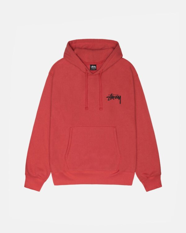 STUSSY - CLASSIC DOT HOODIE RED FRONT
