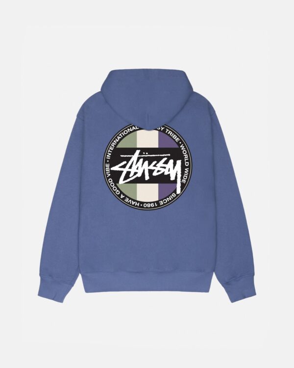 STUSSY - CLASSIC DOT ZIP HOODIE BLUE BACK