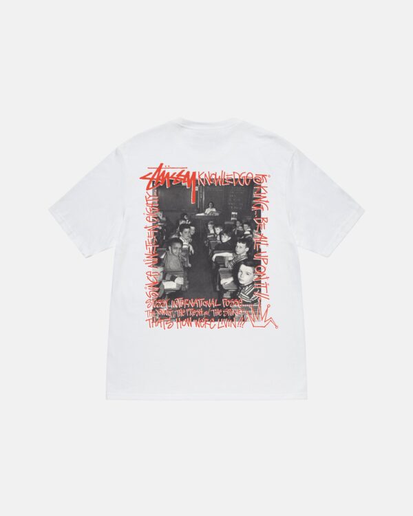 STUSSY - CLASSROOM WHITE TEE BACK