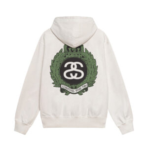 STUSSY - CROWN WREATH HOODIE-WHITE BACK