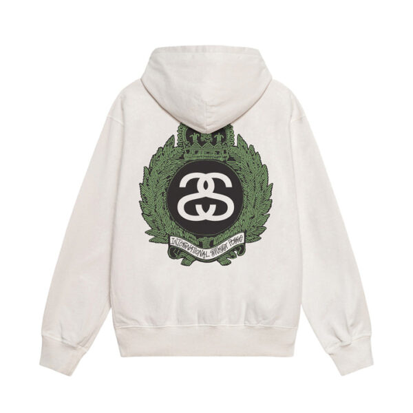 STUSSY - CROWN WREATH HOODIE-WHITE BACK