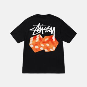 STUSSY - DICED OUT TEE – Black FRONT