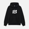 STUSSY - LETTERMAN BLACK HOODIE FRONT
