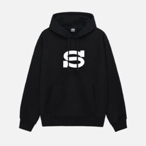STUSSY - LETTERMAN BLACK HOODIE FRONT